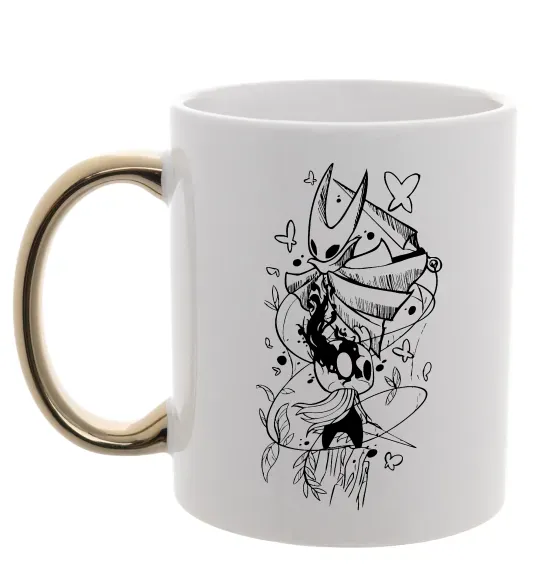 Чашка с цветной ручкой Hollow knight Золото фото