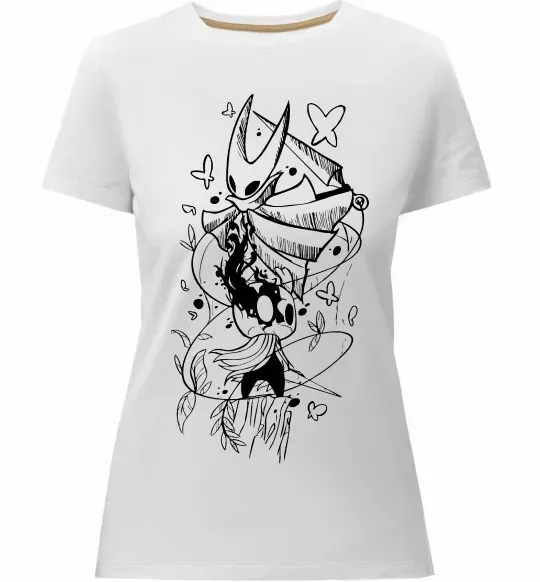 Женская премиум футболка Hollow knight Белый фото