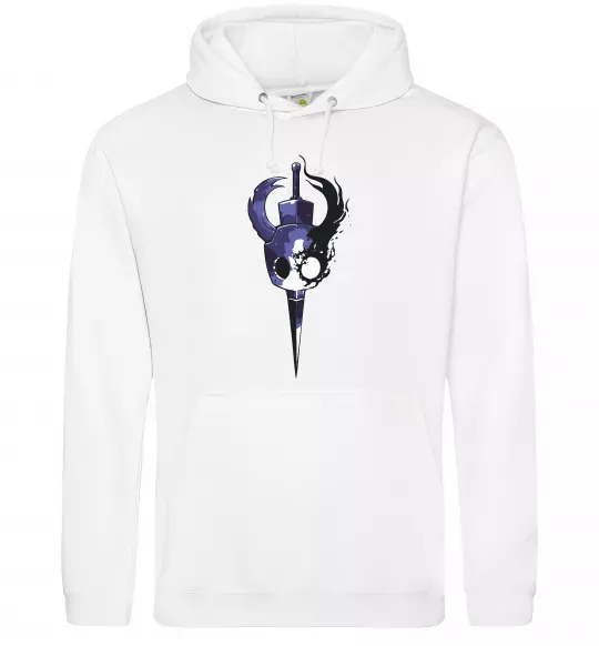 Мужская толстовка (худи) Hollow knight меч Белый фото