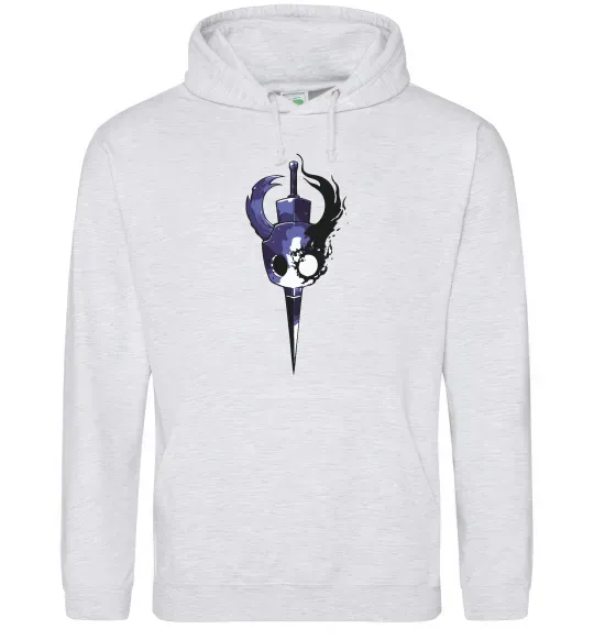 Женская толстовка (худи) Hollow knight меч Серый меланж фото
