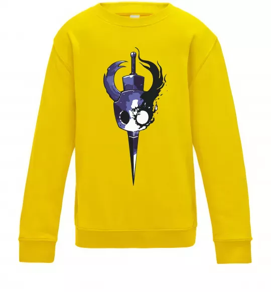 Детский Свитшот Hollow knight меч Солнечно желтый фото