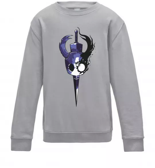 Детский Свитшот Hollow knight меч Серый меланж фото