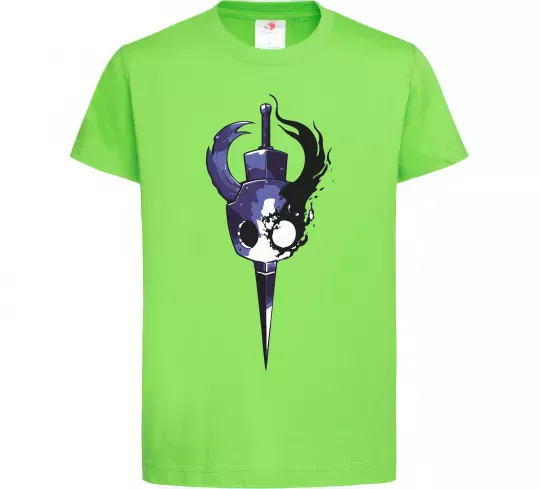 Детская футболка Hollow knight меч Лаймовый фото