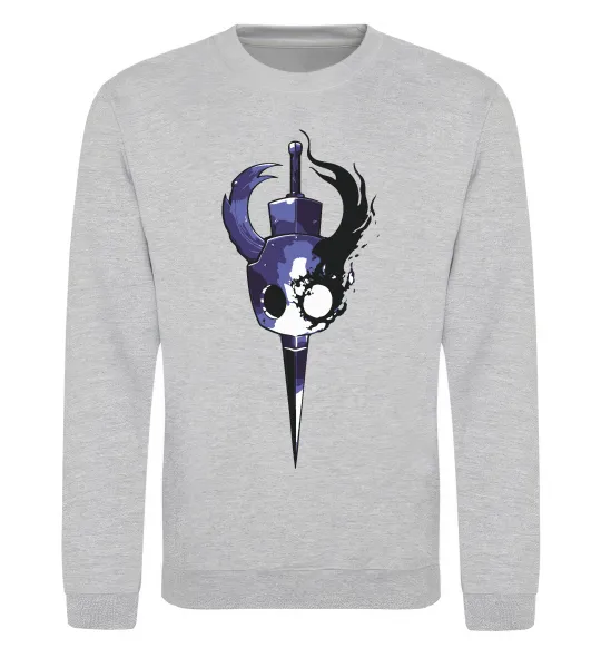 Світшот Hollow knight меч Сірий меланж фото