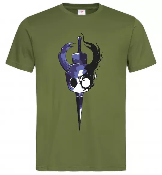 Мужская футболка Hollow knight меч Оливковый фото