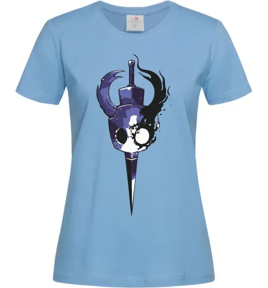 Жіноча футболка Hollow knight меч Блакитний фото