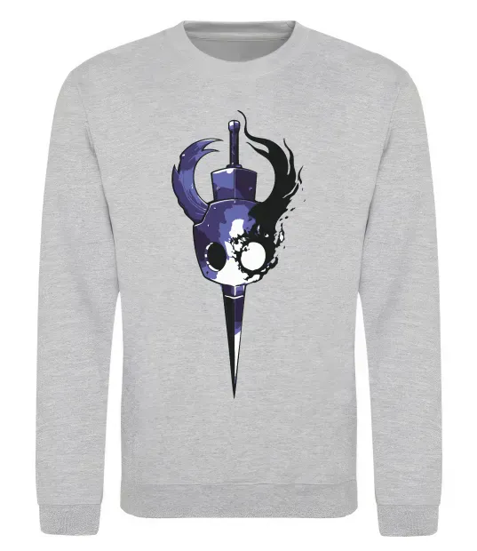 Свитшот Hollow knight меч Серый меланж фото
