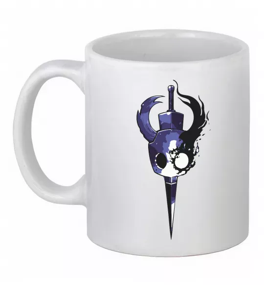 Чашка керамическая Hollow knight меч Белый фото