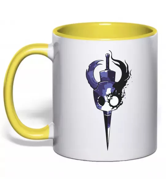 Чашка с цветной ручкой Hollow knight меч Солнечно желтый фото