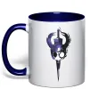 Чашка с цветной ручкой Hollow knight меч Глубокий темно-синий фото