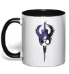 Чашка с цветной ручкой Hollow knight меч Черный фото