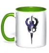 Чашка с цветной ручкой Hollow knight меч Зеленый фото