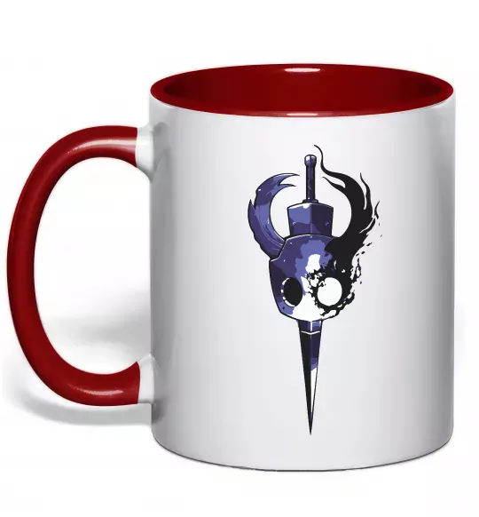 Чашка с цветной ручкой Hollow knight меч Красный фото