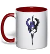 Чашка с цветной ручкой Hollow knight меч Красный фото