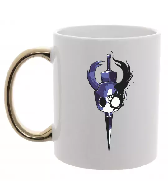 Чашка с цветной ручкой Hollow knight меч Золото фото