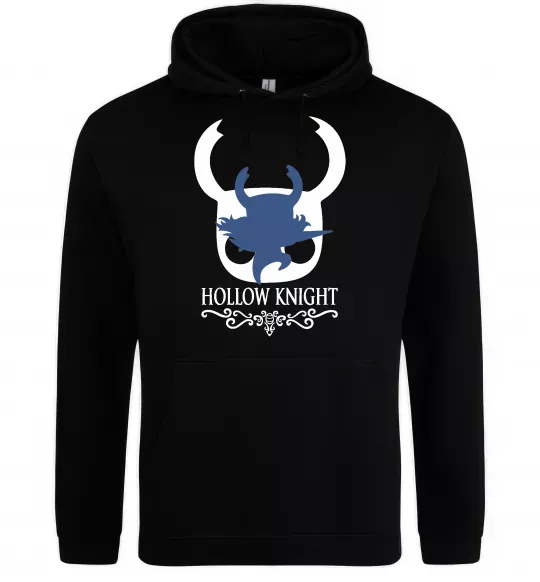 Мужская толстовка (худи) Hollow knight лицар Черный фото