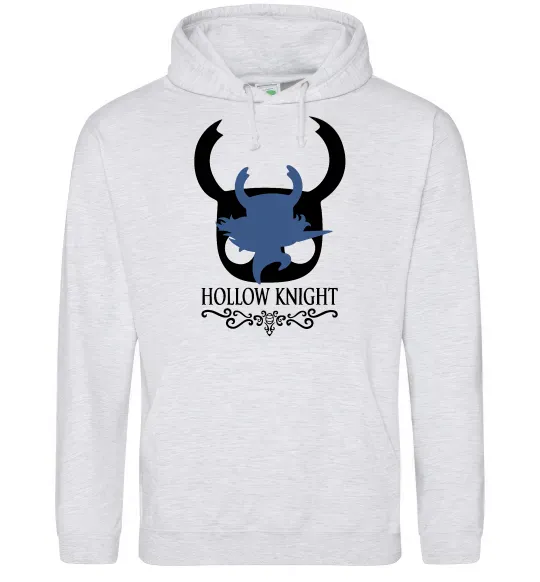 Женская толстовка (худи) Hollow knight лицар Серый меланж фото