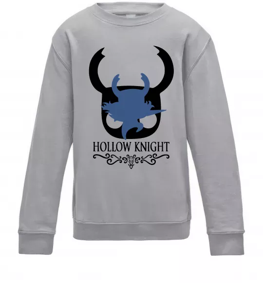 Детский Свитшот Hollow knight лицар Серый меланж фото