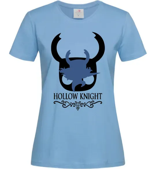 Женская футболка Hollow knight лицар Голубой фото