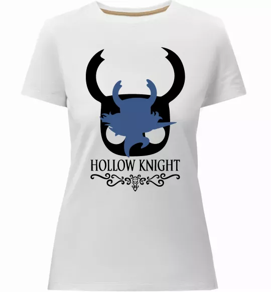 Женская премиум футболка Hollow knight лицар Белый фото