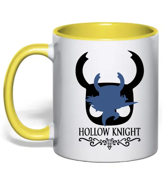 Чашка с цветной ручкой Hollow knight лицар Солнечно желтый фото
