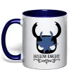Чашка с цветной ручкой Hollow knight лицар Глубокий темно-синий фото