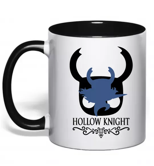 Чашка с цветной ручкой Hollow knight лицар Черный фото