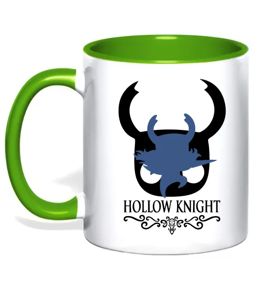 Чашка з кольоровою ручкою Hollow knight лицар Лаймовий фото