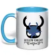 Чашка с цветной ручкой Hollow knight лицар Голубой фото