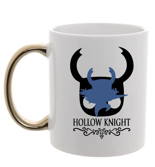 Чашка с цветной ручкой Hollow knight лицар Золото фото