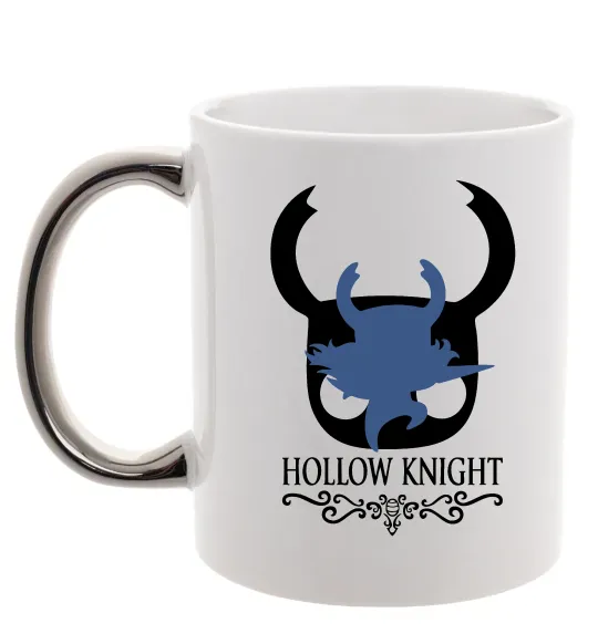 Чашка с цветной ручкой Hollow knight лицар Серебро фото