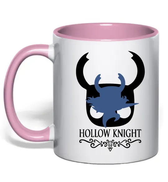 Чашка с цветной ручкой Hollow knight лицар Нежно розовый фото