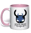 Чашка с цветной ручкой Hollow knight лицар Нежно розовый фото