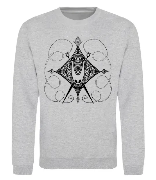 Свитшот Hollow knight game Серый меланж фото