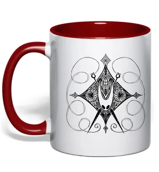 Чашка с цветной ручкой Hollow knight game Красный фото