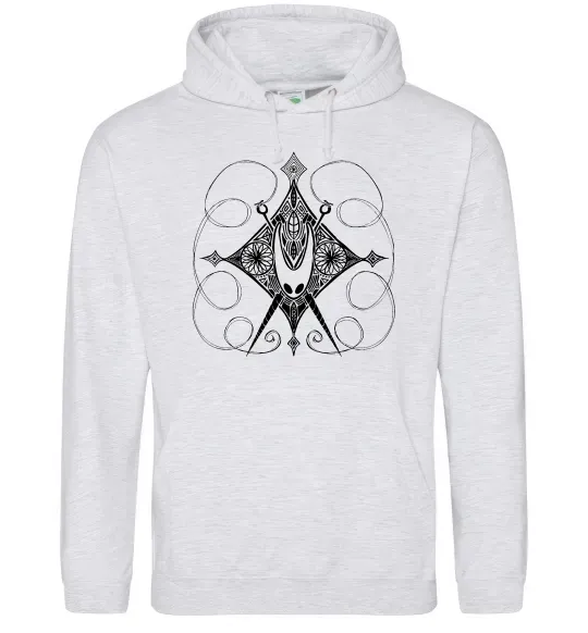 Чоловіча толстовка (худі) Hollow knight game Сірий меланж фото