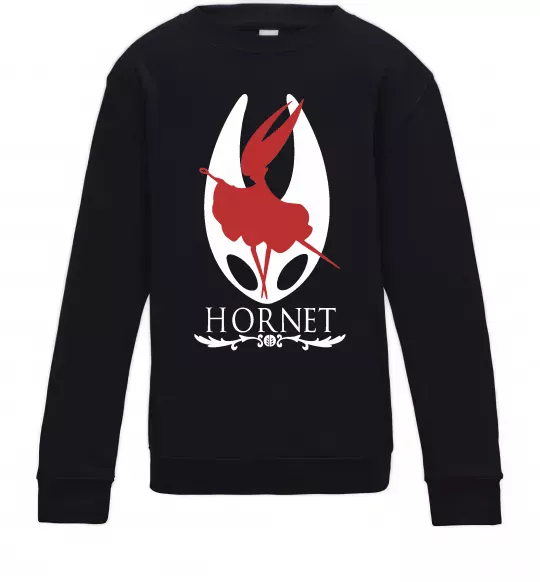 Детский Свитшот Hollow knight Hornet Черный фото