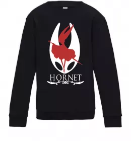 Детский Свитшот Hollow knight Hornet Черный фото