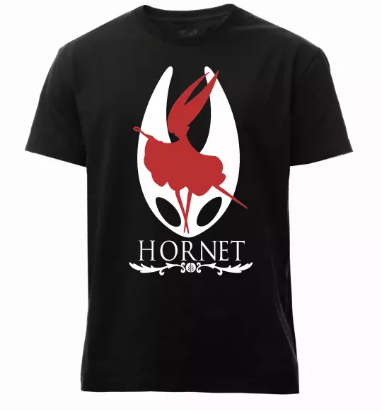 Чоловіча преміум футболка Hollow knight Hornet Чорний фото