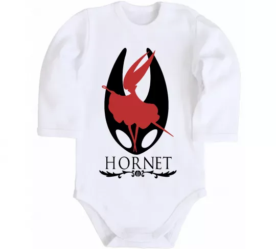 Детский боди Hollow knight Hornet Белый фото