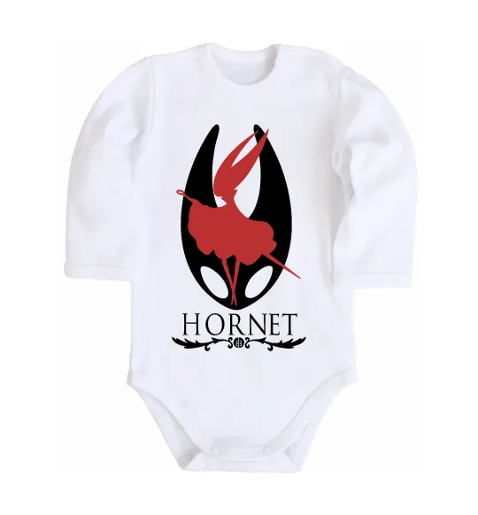 Детский боди Hollow knight Hornet Белый фото
