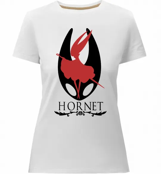Женская премиум футболка Hollow knight Hornet Белый фото
