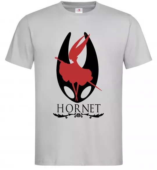 Мужская футболка Hollow knight Hornet Серый фото