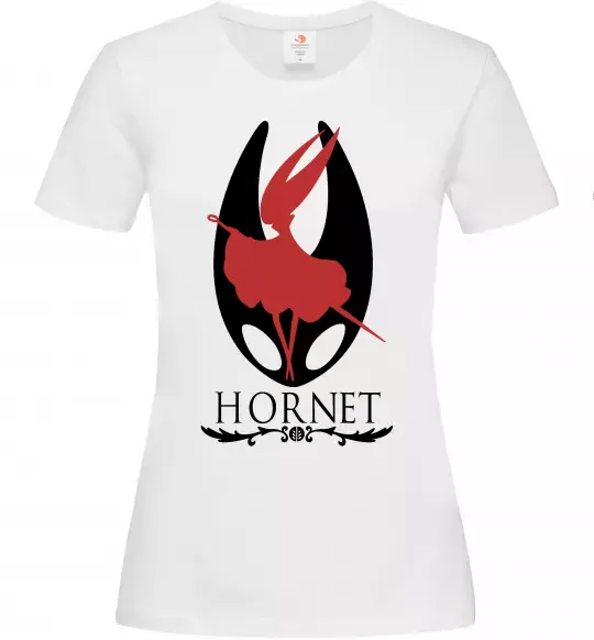 Женская футболка Hollow knight Hornet Белый фото