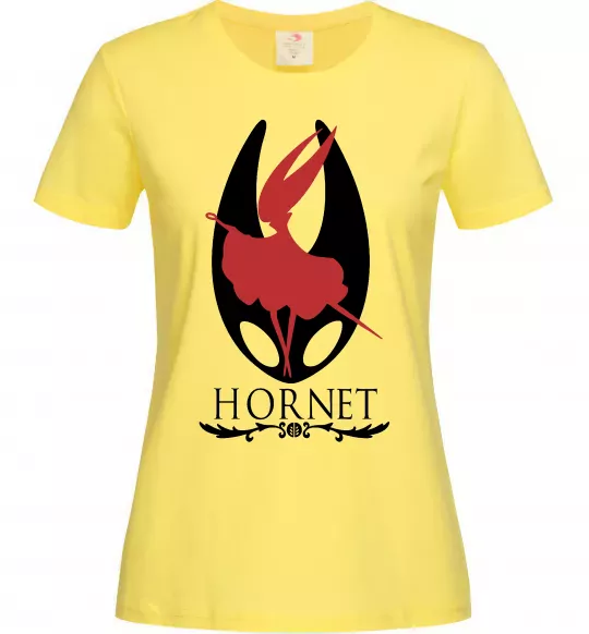 Женская футболка Hollow knight Hornet Лимонный фото