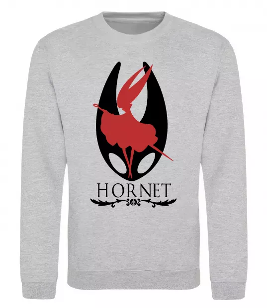 Свитшот Hollow knight Hornet Серый меланж фото