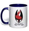 Чашка с цветной ручкой Hollow knight Hornet Глубокий темно-синий фото