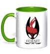 Чашка с цветной ручкой Hollow knight Hornet Лаймовый фото