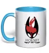 Чашка с цветной ручкой Hollow knight Hornet Голубой фото