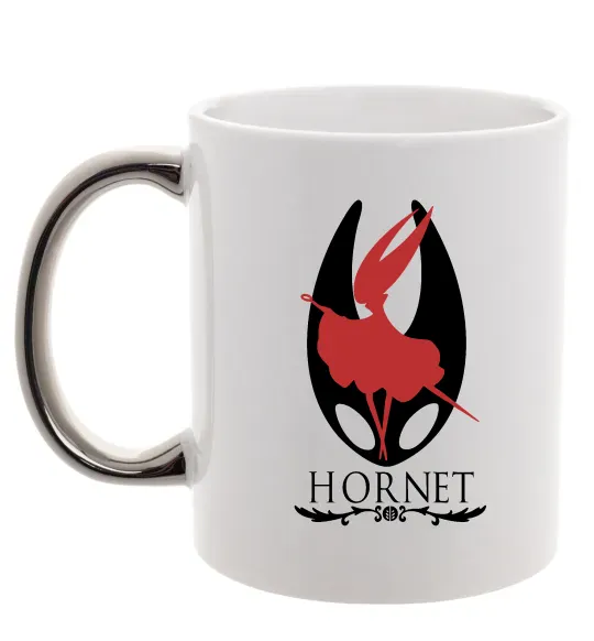 Чашка с цветной ручкой Hollow knight Hornet Серебро фото